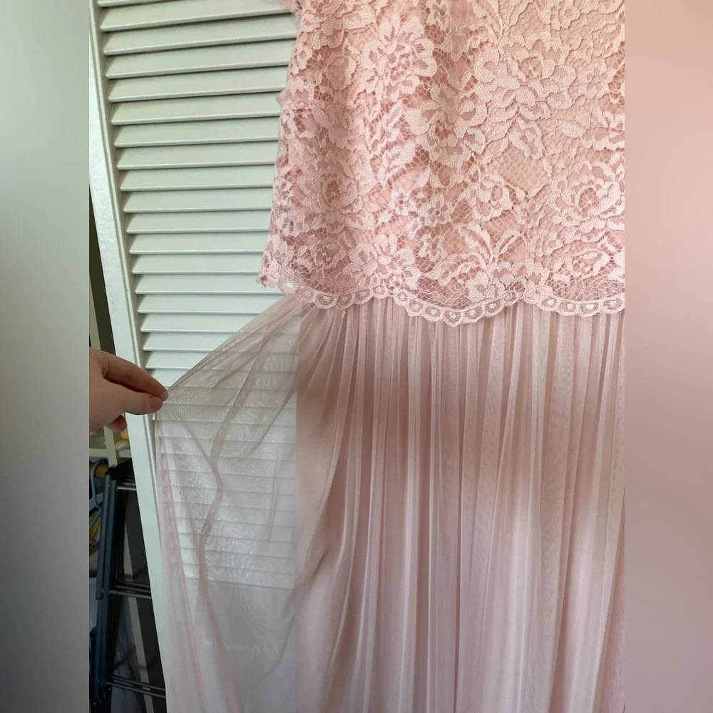 Le Parole Pink Lace Prom Dress - Size 12 - Picture 4 of 6